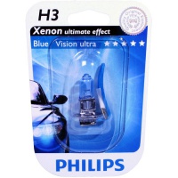 Автолампа галогенная PHILIPS H3 BLUEVISION ULTRA 12V 55W  (2шт.)